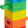 Relaxdays Blokkenspel Gekleurd - Stapeltoren - Houten Toren Spel - Blokkentoren Stapelspel