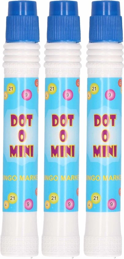 Merkloos 3x Bingo Stiften/markers Blauw 1 Merkloos 3x Bingo Stiften/markers Blauw