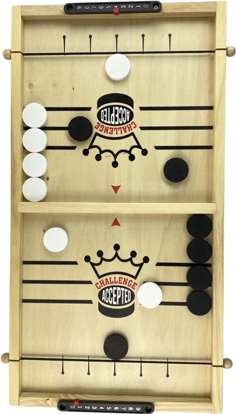 Puck Battle Bordspel Van WDMT | 30 X 60 X 3 Cm | Houten Bordspel | Inclusief Schaakspel | Sjoel Battle | Slingpuck Game | Snelheidsspel | Drank Spel 2 Personen 6 Puck Battle Bordspel Van WDMT | 30 X 60 X 3 Cm | Houten Bordspel | Inclusief Schaakspel | Sjoel Battle | Slingpuck Game | Snelheidsspel | Drank Spel 2 Personen - Afbeelding 6