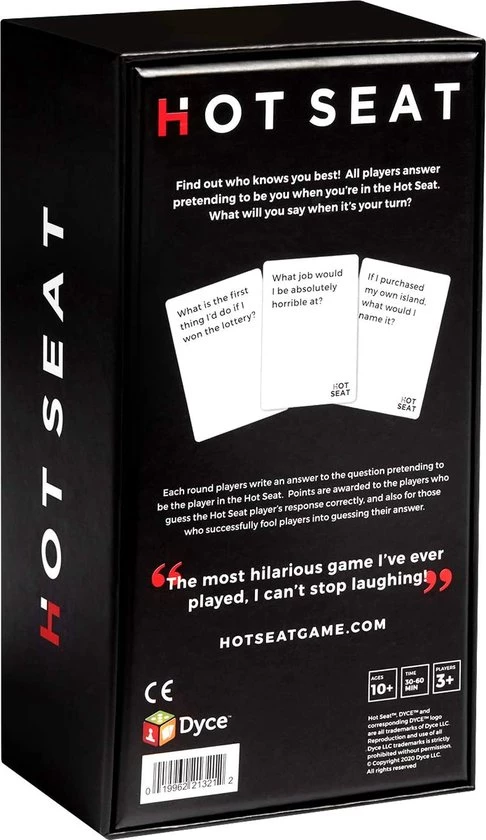 Dyce Games Hot Seat (Engelstalig) - H T Partyspel Waarbij Het Allemaal Om Jou Draait - Kaartspel Voor Familie & Vrienden Van Alle Leeftijden 8 Dyce Games Hot Seat (Engelstalig) - H T Partyspel Waarbij Het Allemaal Om Jou Draait - Kaartspel Voor Familie & Vrienden Van Alle Leeftijden - Afbeelding 8