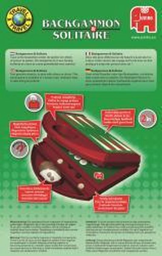 Jumbo Backgammon & Solitaire Reiseditie 6 Jumbo Backgammon & Solitaire Reiseditie - Afbeelding 6