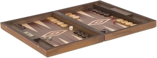 New Walnoothout Backgammon - Rode Inleg, 48 X 60 X 4 X 8 Cm 4 New Walnoothout Backgammon - Rode Inleg, 48 X 60 X 4 X 8 Cm - Afbeelding 4