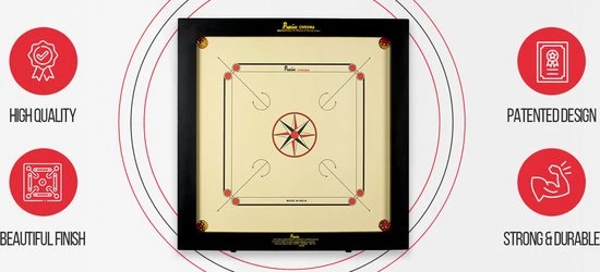Precise Carrom Precise Super Satin 82x82 Cm - 8 Kgs - 6 Mm - Carrom Bord - Compleet Met Striker Poeder Schijven - Made In India Top Kwaliteit Klasse En Geweldig 1 Precise Carrom Precise Super Satin 82x82 Cm - 8 Kgs - 6 Mm - Carrom Bord - Compleet Met Striker Poeder Schijven - Made In India Top Kwaliteit Klasse En Geweldig