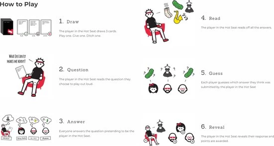 Dyce Games Hot Seat (Engelstalig) - H T Partyspel Waarbij Het Allemaal Om Jou Draait - Kaartspel Voor Familie & Vrienden Van Alle Leeftijden 6 Dyce Games Hot Seat (Engelstalig) - H T Partyspel Waarbij Het Allemaal Om Jou Draait - Kaartspel Voor Familie & Vrienden Van Alle Leeftijden - Afbeelding 6