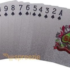 LuxeBass 24K Zilver Speelkaarten Plastic Poker Game Dek Folie Poken Pack Magische Kaarten Waterdichte Kaart Geschenkcollectie Gokken Bordspel - Pokerkaarten - Drankspel Kaarten -spellen-voor-volwassenen Verkoopwinkel 550x330 1