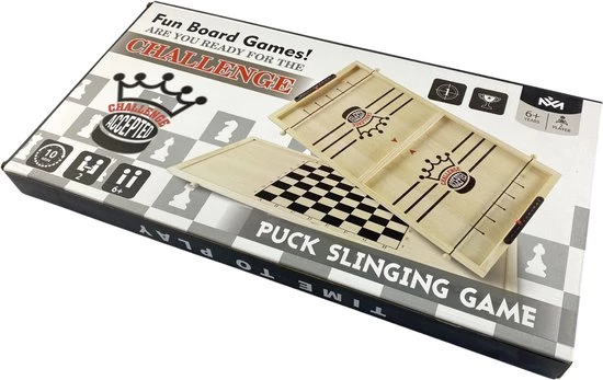 Puck Battle Bordspel Van WDMT | 30 X 60 X 3 Cm | Houten Bordspel | Inclusief Schaakspel | Sjoel Battle | Slingpuck Game | Snelheidsspel | Drank Spel 2 Personen 1 Puck Battle Bordspel Van WDMT | 30 X 60 X 3 Cm | Houten Bordspel | Inclusief Schaakspel | Sjoel Battle | Slingpuck Game | Snelheidsspel | Drank Spel 2 Personen