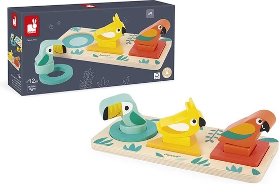 Janod Tropik - Drie Vormen Vogels 7 Janod Tropik - Drie Vormen Vogels - Afbeelding 7