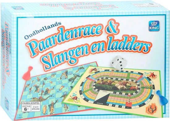 Merkloos Paardenrace & Slangen & Ladders - 2 Bordspellen In 1 2 Merkloos Paardenrace & Slangen & Ladders - 2 Bordspellen In 1 - Afbeelding 2