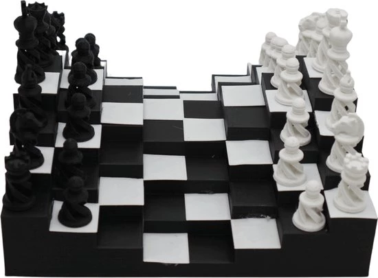 Fiastra Garibaldi - 3D Schaakbord - Luxe Schaakbord - Inclusief Luxe Schaakstukken - Gerecycled Plastic 2 Fiastra Garibaldi - 3D Schaakbord - Luxe Schaakbord - Inclusief Luxe Schaakstukken - Gerecycled Plastic - Afbeelding 2