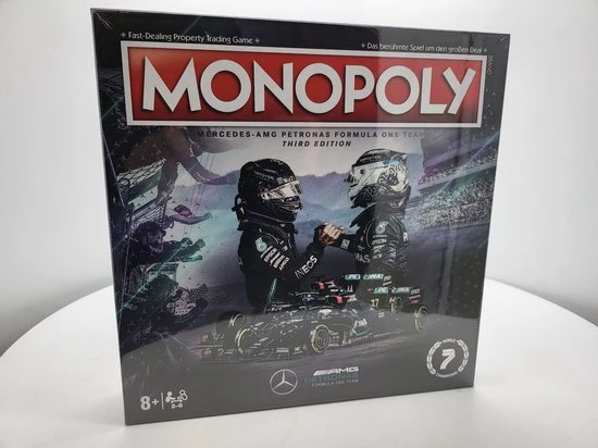 Hasbro Gaming Monopoly Mercedes AMG Petronas Formula One Team Third Edition. 1 Hasbro Gaming Monopoly Mercedes AMG Petronas Formula One Team Third Edition.