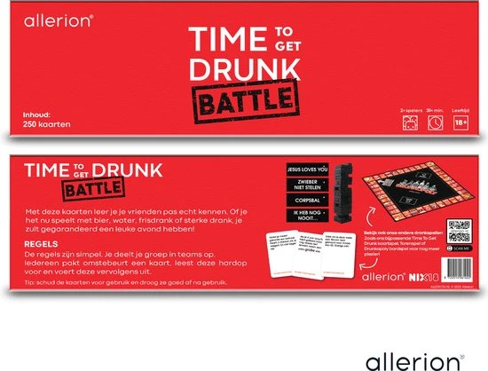 Allerion? Allerion Time To Get Drunk Battle Edition Drankspel Met 250 Kaarten Team Drank Spel 2 Allerion? Allerion Time To Get Drunk Battle Edition Drankspel Met 250 Kaarten Team Drank Spel - Afbeelding 2