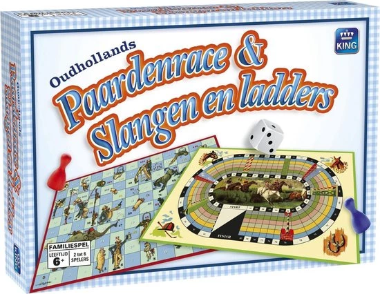 Merkloos Paardenrace & Slangen & Ladders - 2 Bordspellen In 1 1 Merkloos Paardenrace & Slangen & Ladders - 2 Bordspellen In 1