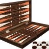 Yenig??n Tavla Klassiek Backgammon Ebbenhouten Bordspel - Met Schaakbord - Turks Tavla - Maat L 38cm