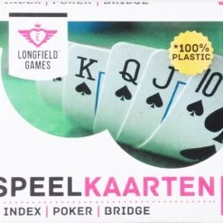 LONGFIELD 2 DECKS 100 % PLASTIC PLAYING CARDS IN PLASTIC CASE