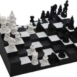 Fiastra Garibaldi - 3D Schaakbord - Luxe Schaakbord - Inclusief Luxe Schaakstukken - Gerecycled Plastic