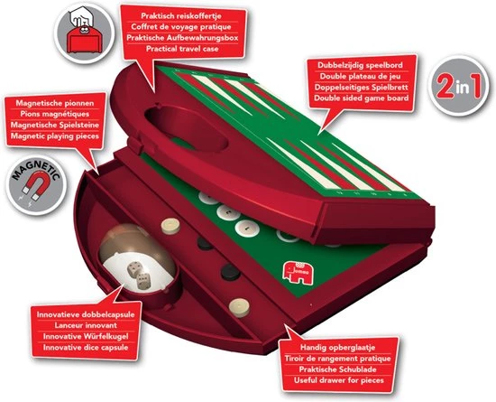 Jumbo Backgammon & Solitaire Reiseditie 2 Jumbo Backgammon & Solitaire Reiseditie - Afbeelding 2