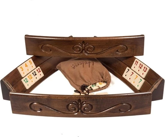 Helena Wood Art Handgemaakte Ovale Rummy Speelset - Okey - Luxe Uitgave - Inclusief Tas - Rummi 1 Helena Wood Art Handgemaakte Ovale Rummy Speelset - Okey - Luxe Uitgave - Inclusief Tas - Rummi