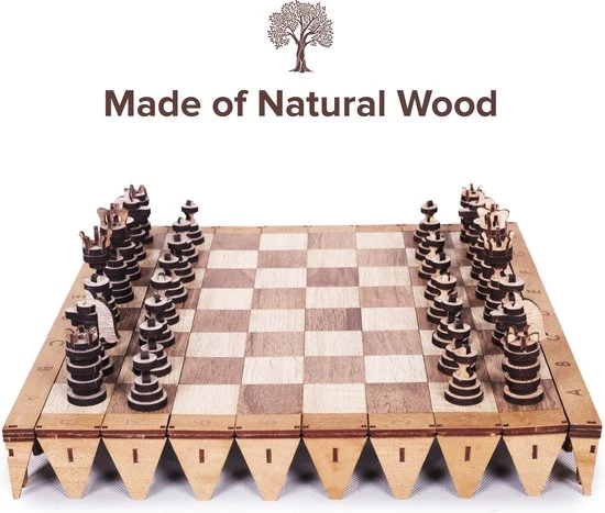 HappyWoods - Handgemaakt Plooibaar Schaakspel - Houten Schaakbord Met Schaak Stukken - Schaakset - Schaakspellen Schaakspel Hout Volwassenen Schaakborden Kinderen - 16 X 16cm 8 HappyWoods - Handgemaakt Plooibaar Schaakspel - Houten Schaakbord Met Schaak Stukken - Schaakset - Schaakspellen Schaakspel Hout Volwassenen Schaakborden Kinderen - 16 X 16cm - Afbeelding 8