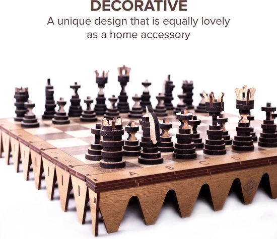HappyWoods - Handgemaakt Plooibaar Schaakspel - Houten Schaakbord Met Schaak Stukken - Schaakset - Schaakspellen Schaakspel Hout Volwassenen Schaakborden Kinderen - 16 X 16cm 4 HappyWoods - Handgemaakt Plooibaar Schaakspel - Houten Schaakbord Met Schaak Stukken - Schaakset - Schaakspellen Schaakspel Hout Volwassenen Schaakborden Kinderen - 16 X 16cm - Afbeelding 4
