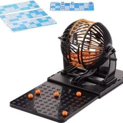 Merkloos Bingo Spel Zwart/oranje Complete Set Nummers 1-90 Met Molen, 148x Bingokaarten En 2x Stiften - Bingospel - Bingo Spellen - Bingomolen Met Bingokaarten - Bingo Spelen -spellen-voor-volwassenen Verkoopwinkel 550x487 7