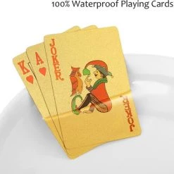LuxeBass Kaartspel, Gouden Kaartspel, Gouden Speelkaarten, Gouden Waterdichte Speelkaarten, Pokerkaarten, Dek Met Waterdichte Kaarten, Wasbaar En Flexibel, Hoogwaardig Plastic Materiaal, Gebruik Voor Feest En Spel -spellen-voor-volwassenen Verkoopwinkel 550x508 2