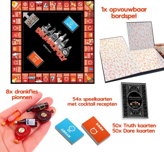 Allerion? Allerion Drunkopoly Time To Get Drunk Drankspel Monopoly Bordspel 8 Personen Inclusief Cocktail Speelkaarten 6 Allerion? Allerion Drunkopoly Time To Get Drunk Drankspel Monopoly Bordspel 8 Personen Inclusief Cocktail Speelkaarten - Afbeelding 6