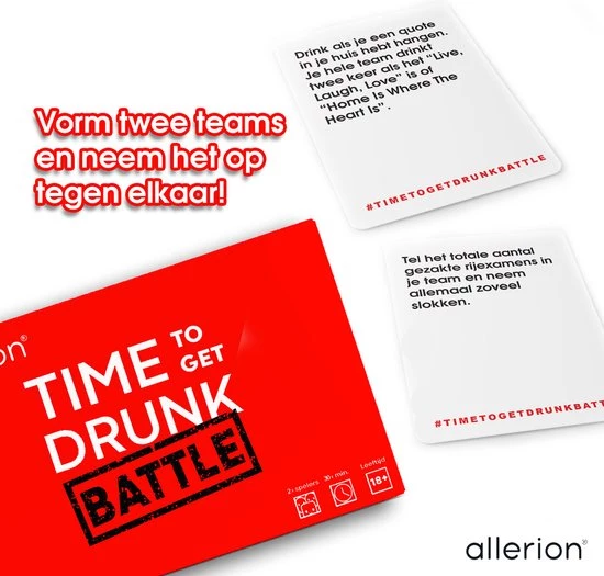Allerion? Allerion Time To Get Drunk Battle Edition Drankspel Met 250 Kaarten Team Drank Spel 6 Allerion? Allerion Time To Get Drunk Battle Edition Drankspel Met 250 Kaarten Team Drank Spel - Afbeelding 6