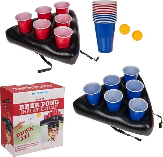 Out Of The Blue Bierpong Hoed - Opblaasbaar - Set Van 2 Met Accessoires 1 Out Of The Blue Bierpong Hoed - Opblaasbaar - Set Van 2 Met Accessoires