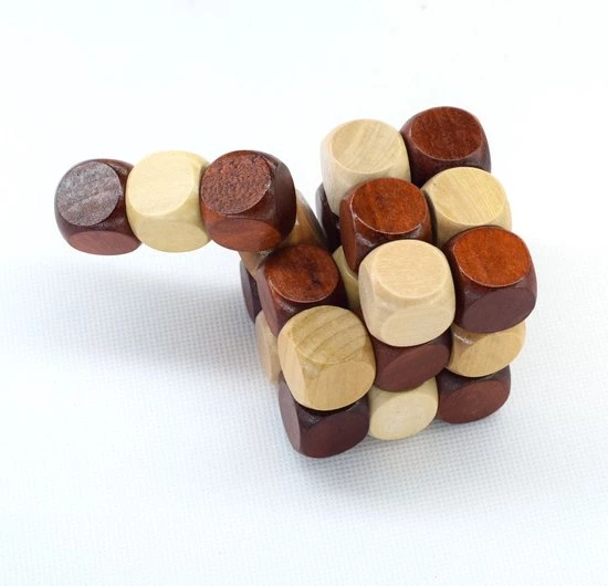 Peachy Puzzel Kubus Houten Cube Denkpuzzel 3 Peachy Puzzel Kubus Houten Cube Denkpuzzel - Afbeelding 3