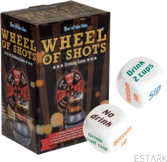 ESTARK Drankspel / Drinkspel - Draaiwiel Met Opdrachten - Shotglas - Dobbelstenen Met Doe Opdracht - Roulette - Drankspelletje - Drink - Drank - Spel - Drinken - Shots - Party - Partyspel - Dobbelen - LUXE SET - 4 Delig 3 ESTARK Drankspel / Drinkspel - Draaiwiel Met Opdrachten - Shotglas - Dobbelstenen Met Doe Opdracht - Roulette - Drankspelletje - Drink - Drank - Spel - Drinken - Shots - Party - Partyspel - Dobbelen - LUXE SET - 4 Delig - Afbeelding 3