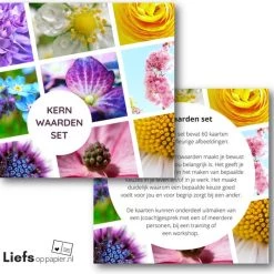 Liefsoppapier.nl Kernwaarden Set - Waarden Spel - Coachtool - Bloemen Associatiekaarten - Werkvorm | Liefs Op Papier -spellen-voor-volwassenen Verkoopwinkel 550x535 2