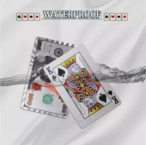LuxeBass 24K Zilver Speelkaarten Plastic Poker Game Dek Folie Poken Pack Magische Kaarten Waterdichte Kaart Geschenkcollectie Gokken Bordspel - Pokerkaarten - Drankspel Kaarten -spellen-voor-volwassenen Verkoopwinkel 550x548 6