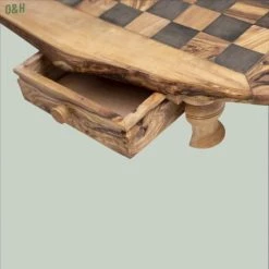 Schaakset Olijfolie & Honing Met Laden - Schaakspel - Schaakstukken - Schaakbord - Schaken - Bordspel - Handgemaakt - Cadeau - Kado - Hout - Zwart - Volwassenen & Kinderen - 55 X 55 X 10 Cm -spellen-voor-volwassenen Verkoopwinkel 550x549 6