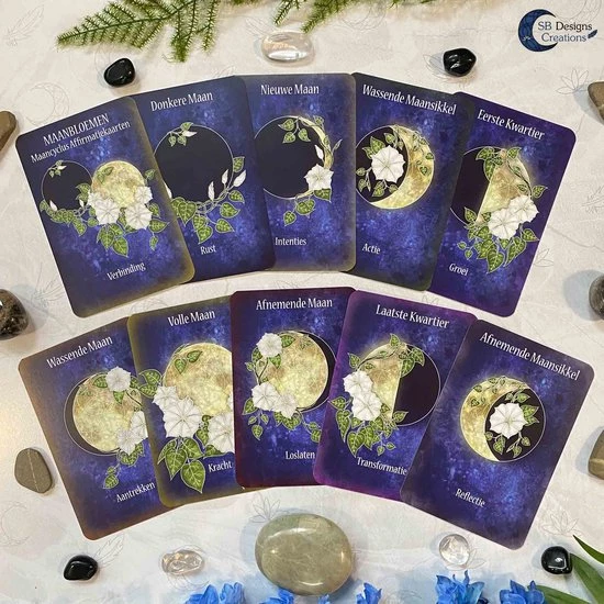 SB Designs Creations Maanbloemen Maancyclus Affirmatiekaarten - Maanfases Affirmaties - Spiritualiteit - Maan Magie Hekserij Lichtwerkers - Divinatie - Self Care 6 SB Designs Creations Maanbloemen Maancyclus Affirmatiekaarten - Maanfases Affirmaties - Spiritualiteit - Maan Magie Hekserij Lichtwerkers - Divinatie - Self Care - Afbeelding 6