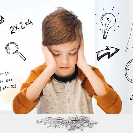 Merkloos IQ Puzzel Set - Breinbreker - IQ Puzzel 3D - Hersenkraker -IQ Puzzel Metaal - Brain Teaser - Brain Games - Brain Puzzle - Set Van 12 IQ Puzzels 6 Merkloos IQ Puzzel Set - Breinbreker - IQ Puzzel 3D - Hersenkraker -IQ Puzzel Metaal - Brain Teaser - Brain Games - Brain Puzzle - Set Van 12 IQ Puzzels - Afbeelding 6