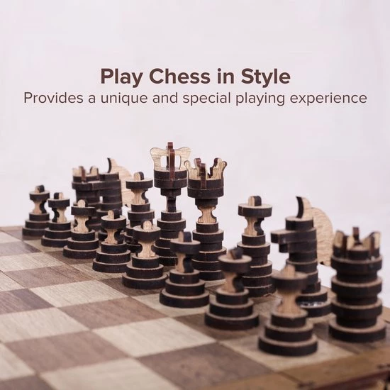 HappyWoods - Handgemaakt Plooibaar Schaakspel - Houten Schaakbord Met Schaak Stukken - Schaakset - Schaakspellen Schaakspel Hout Volwassenen Schaakborden Kinderen - 16 X 16cm 6 HappyWoods - Handgemaakt Plooibaar Schaakspel - Houten Schaakbord Met Schaak Stukken - Schaakset - Schaakspellen Schaakspel Hout Volwassenen Schaakborden Kinderen - 16 X 16cm - Afbeelding 6