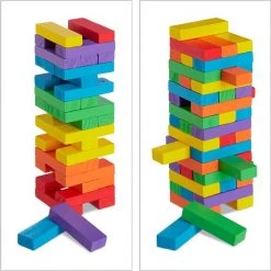 Relaxdays Blokkenspel Gekleurd - Stapeltoren - Houten Toren Spel - Blokkentoren Stapelspel -spellen-voor-volwassenen Verkoopwinkel 550x550 34