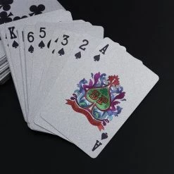 LuxeBass 24K Zilver Speelkaarten Plastic Poker Game Dek Folie Poken Pack Magische Kaarten Waterdichte Kaart Geschenkcollectie Gokken Bordspel - Pokerkaarten - Drankspel Kaarten -spellen-voor-volwassenen Verkoopwinkel 550x550 70