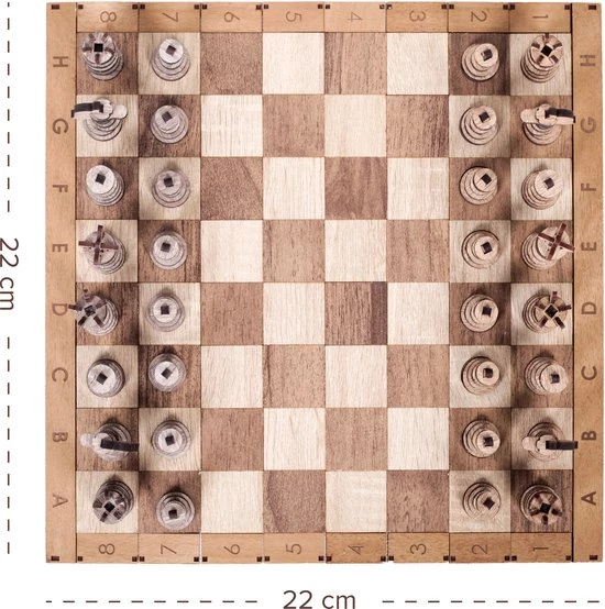 HappyWoods - Handgemaakt Plooibaar Schaakspel - Houten Schaakbord Met Schaak Stukken - Schaakset - Schaakspellen Schaakspel Hout Volwassenen Schaakborden Kinderen - 22 X 22cm 4 HappyWoods - Handgemaakt Plooibaar Schaakspel - Houten Schaakbord Met Schaak Stukken - Schaakset - Schaakspellen Schaakspel Hout Volwassenen Schaakborden Kinderen - 22 X 22cm - Afbeelding 4