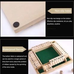 Deluxe HB Sluit De Doos - Zinaps Deluxe 4-Player Sluit De Doos Houten Tafel Game Classic Dice Game Board Toy, Brown- (WK 02127) -spellen-voor-volwassenen Verkoopwinkel 550x564 6