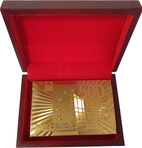 Luxe Kaarten Set - Goud Geplastificeerd - Met Opbergdoos - Poker - Waterproof - 500 Eurobiljet Model - ODaani 2 Luxe Kaarten Set - Goud Geplastificeerd - Met Opbergdoos - Poker - Waterproof - 500 Eurobiljet Model - ODaani - Afbeelding 2