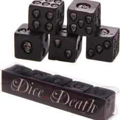 Puckator Zwarte Schedel Dobbelstenen Set/5 Schedel Doodskop