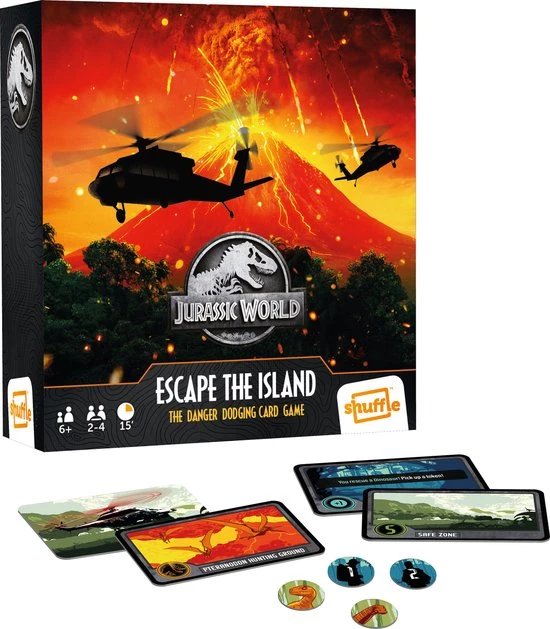 Shuffle - Jurassic World: Escape The Island - Kaartspel - Familiespel 3 Shuffle - Jurassic World: Escape The Island - Kaartspel - Familiespel - Afbeelding 3