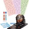 Merkloos Bingo Spel Zwart/oranje Complete Set Nummers 1-90 Met Molen, 148x Bingokaarten En 2x Stiften - Bingospel - Bingo Spellen - Bingomolen Met Bingokaarten - Bingo Spelen