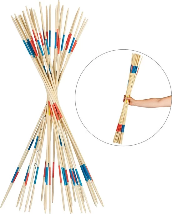 Relaxdays Mikado Groot - XL Mikado - Reuze Mikado - Mikado Voor Buiten - 31 Stokjes 1 Relaxdays Mikado Groot - XL Mikado - Reuze Mikado - Mikado Voor Buiten - 31 Stokjes