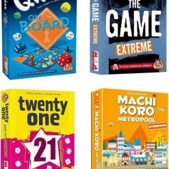 White Goblin Games Bordspel Set 4 Spellen - Qwixx - The Game Extreme - Twenty One - Machi Koro Metropool