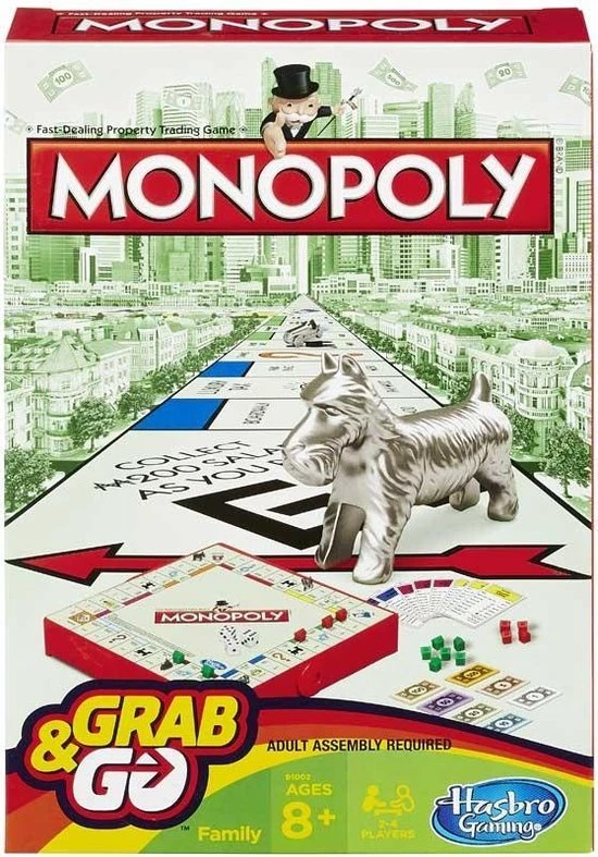 Hasbro Gaming Monopoly Grab & Go - Reiseditie - Bordspel - Engelse Versie 4 Hasbro Gaming Monopoly Grab & Go - Reiseditie - Bordspel - Engelse Versie - Afbeelding 4