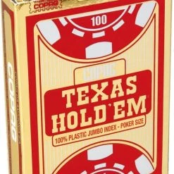 Copag Speelgoed | Kaartspel - Texas Holdem Gold - Jumbo Face - 2 Index - Rood - Tradit