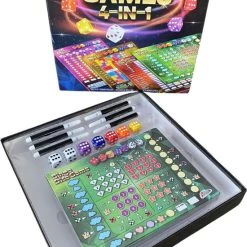 Grafix | Dice Games 4-in-1 Dobbelspellen | Gezelschapsspel Voor Kinderen En Volwassenen | Combinatie Van Tactiek- En Geluk -spellen-voor-volwassenen Verkoopwinkel 550x826