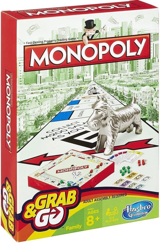 Hasbro Gaming Monopoly Grab & Go - Reiseditie - Bordspel - Engelse Versie 1 Hasbro Gaming Monopoly Grab & Go - Reiseditie - Bordspel - Engelse Versie